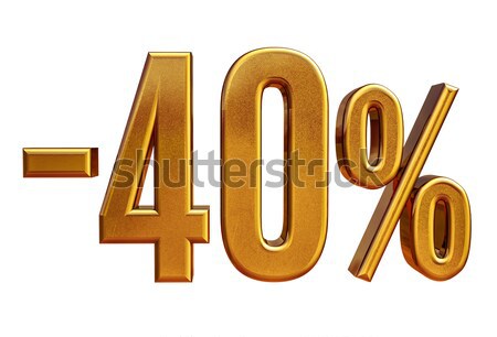 Gold -40%, Minus Forty Percent Discount Sign Stock photo © Supertrooper