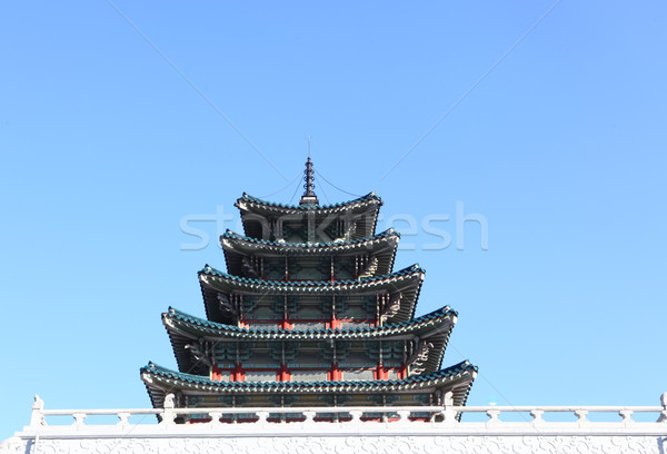 Starożytnych pałac Korea Południowa podróży modlić kolor Zdjęcia stock © Suriyaphoto