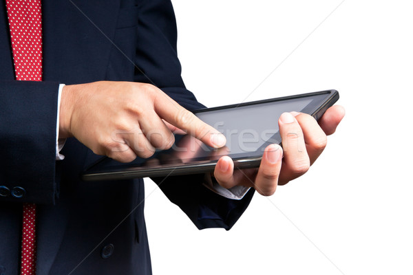 Człowiek biznesu dotknąć nowego technologii działalności Zdjęcia stock © Suriyaphoto