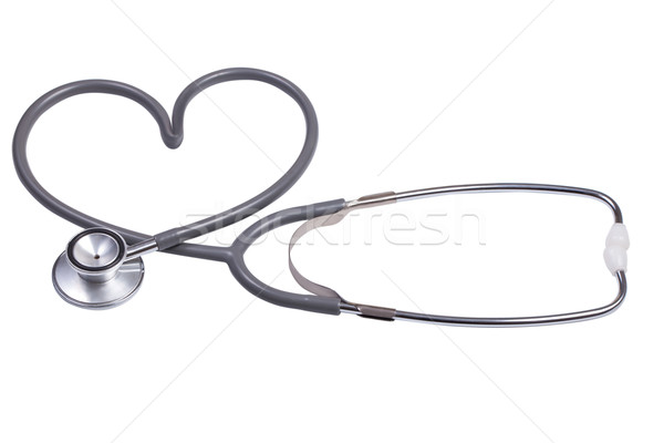 Zdjęcia stock: Stetoskop · kształt · serca · lekarza · tle · szpitala · muzyka