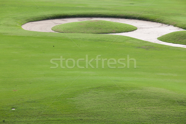 Groen gras zand golfbaan hemel boom golf Stockfoto © Suriyaphoto