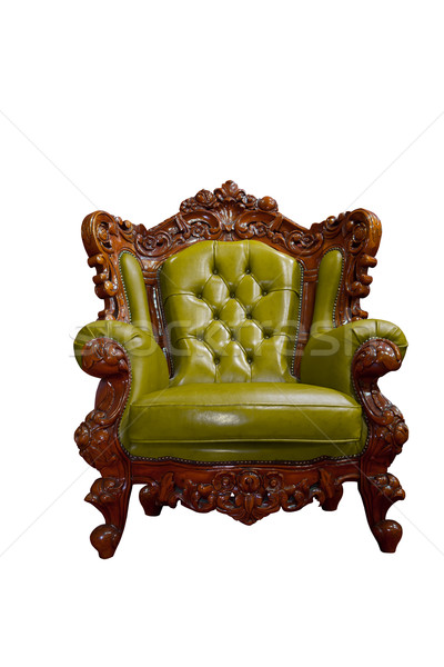 Stockfoto: Geïsoleerd · luxe · leder · fauteuil · witte · mode