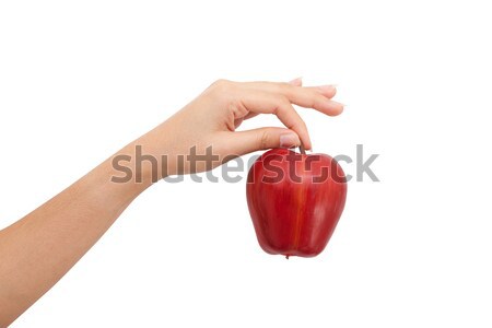 Izolált kéz felfelé alma üzlet textúra Stock fotó © Suriyaphoto