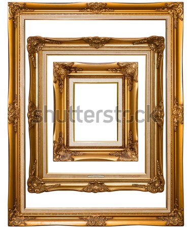 Isolado vintage photo frame madeira fundo metal Foto stock © Suriyaphoto