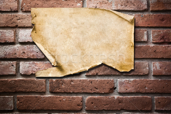 Vintage Paper on brick wall Stock photo © Suriyaphoto