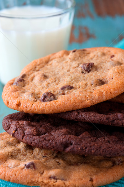 Cookies Essen Glas trinken Dessert Stock foto © susabell