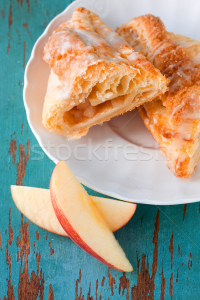 Foto d'archivio: Mela · fette · piatto · colazione · dessert