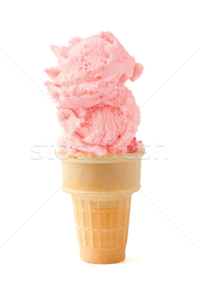 Kettő fagylalt fagylalttölcsér nyár hideg desszert Stock fotó © susabell