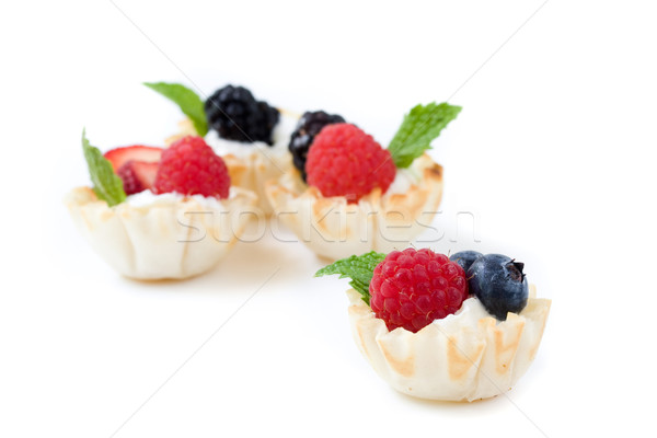 десерта фрукты Кубок малиной ягодные Сток-фото © susabell
