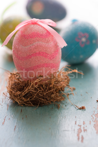 украшенный пасхальных яиц яйцо фон шаблон праздник Сток-фото © susabell