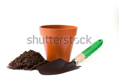 садоводства инструментом грязи цветочный горшок цветок Сток-фото © susabell