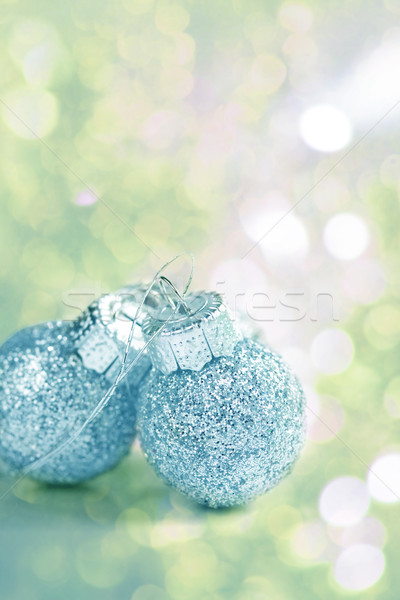 Fehér karácsony díszek ünnep gömb közelkép Stock fotó © susabell