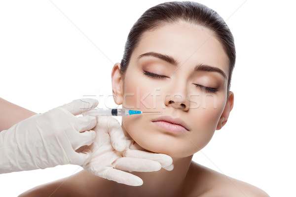 [[stock_photo]]: Femme · collagène · injection · belle · jeune · femme · beauté