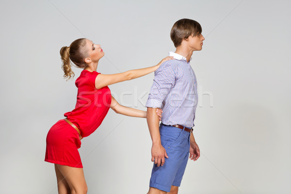 Boyfriend leaving girlfriend Stock photo © svetography