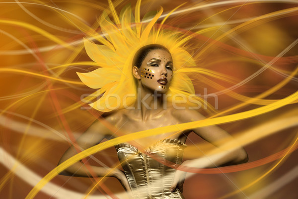 Belle soleil fille jeune femme Creative lumineuses [[stock_photo]] © svetography