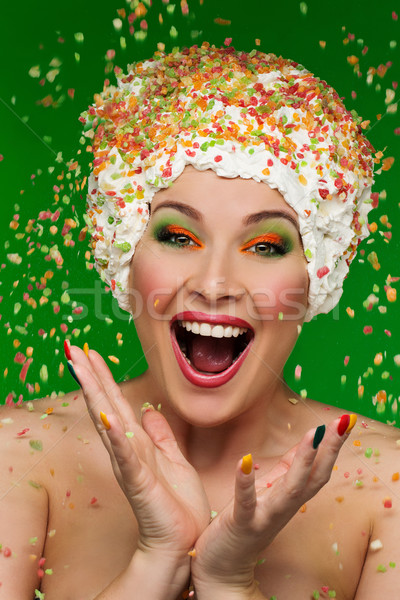 Portrait of woman with colorful makeup Stock photo © svetography