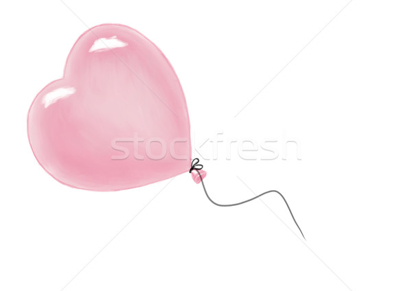 формы сердца воздушный шар рисунок розовый изолированный белый Сток-фото © svetography