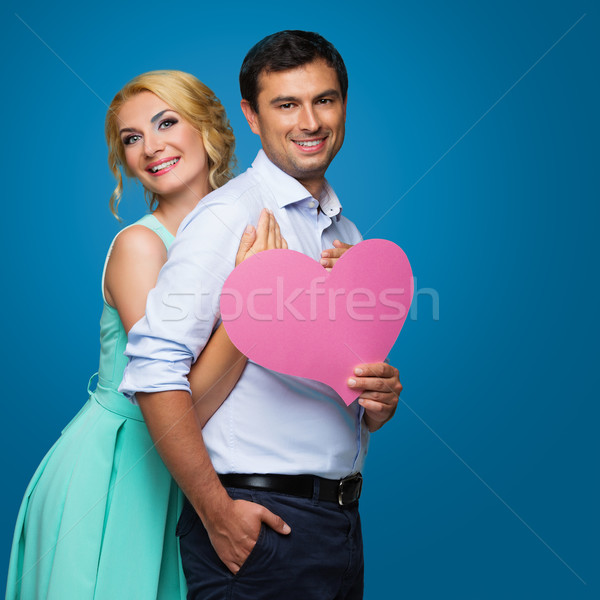 Belo casal rosa coração Foto stock © svetography