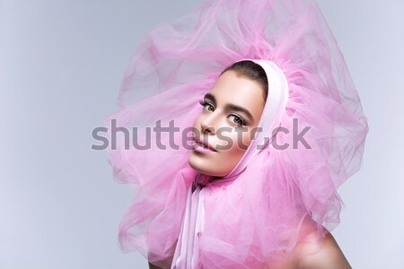 Beautiful girl in crystal crown and veil Stock photo © svetography