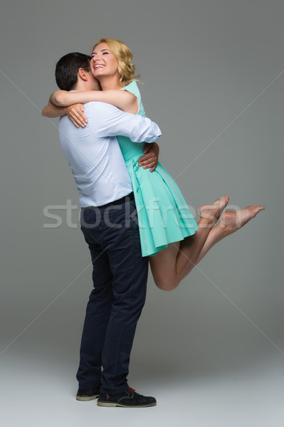 Belo feliz casal jovem loiro Foto stock © svetography
