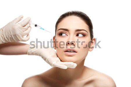Nő kollagén injekció gyönyörű fiatal nő szépség Stock fotó © svetography