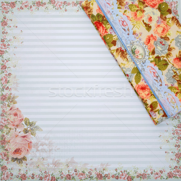 Scrapbooking holder for travel documents on floral paper Stock photo © svetography