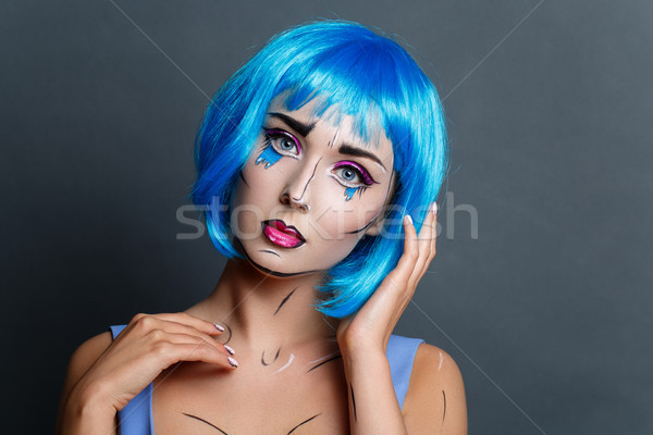 beautiful girl with pop art makeup Stock photo © svetography