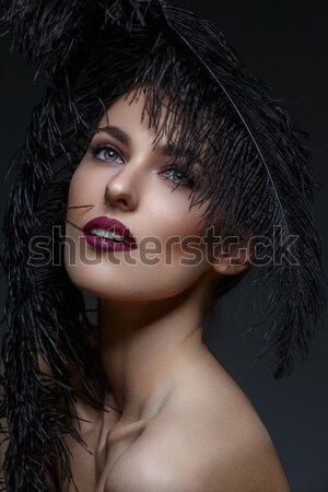 Beautiful girl with long heathy thick hair Stock photo © svetography