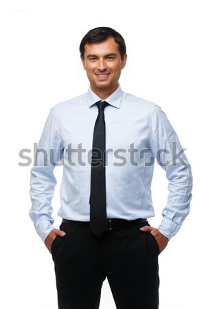 handsome businessman in blue shirt Stock photo © svetography