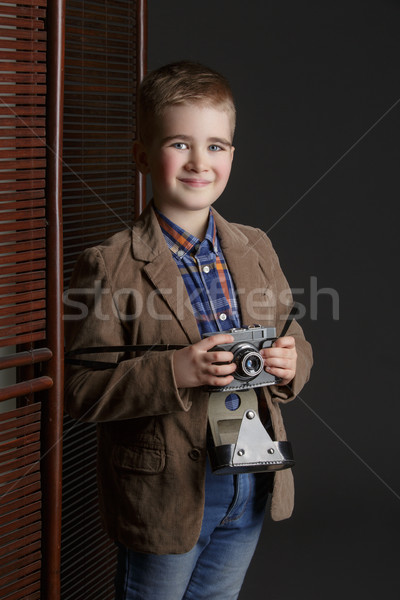 Stockfoto: Knap · retro · camera · shirt · jas