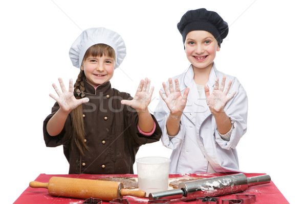 Children making christmas gingerbread Stock photo © svetography