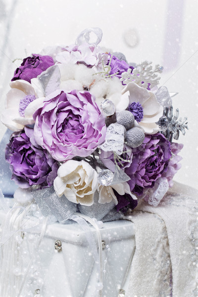 Beautiful purple bridal bouquet Stock photo © svetography