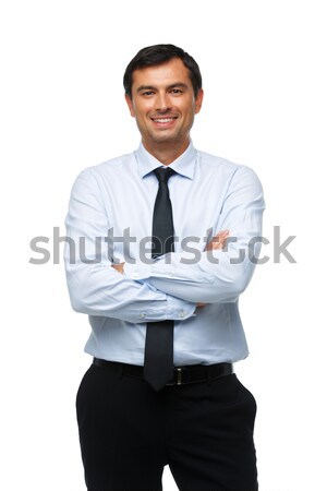 handsome businessman in blue shirt Stock photo © svetography