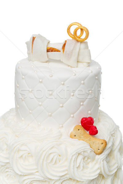 cake with bone for dog wedding Stock photo © svetography