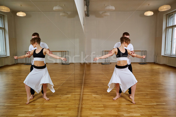 Bella Coppia dancing tango bianco nero Foto d'archivio © svetography