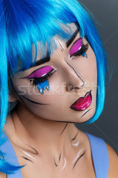 Hermosa niña arte pop maquillaje hermosa estilo Foto stock © svetography
