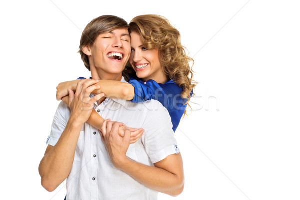 Fericit frumos cuplu elegant tânăr Imagine de stoc © svetography
