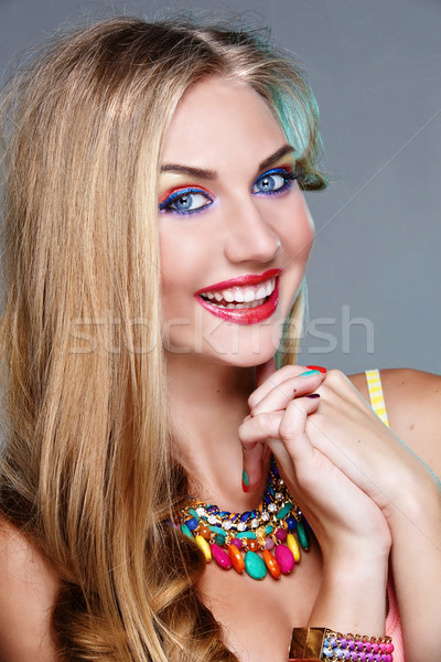 девушки ярко красочный макияж портрет Сток-фото © svetography