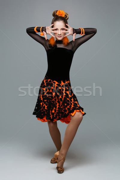 Piękna sala balowa tancerz salsa sukienka Zdjęcia stock © svetography