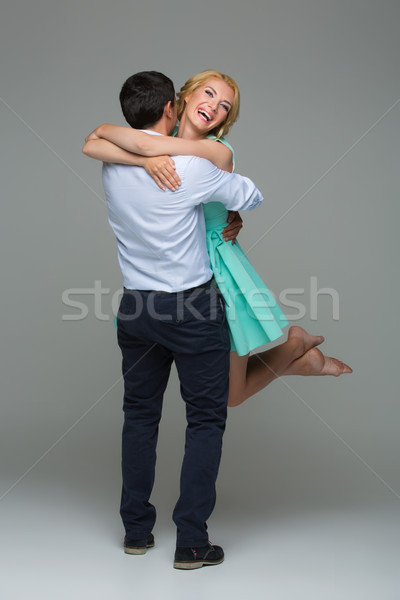 Belo feliz casal jovem loiro Foto stock © svetography