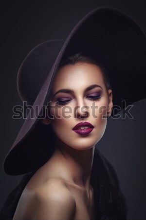 beautiful young woman with dark makeup Stock photo © svetography