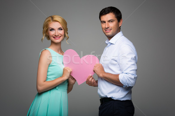 Belo casal rosa coração Foto stock © svetography