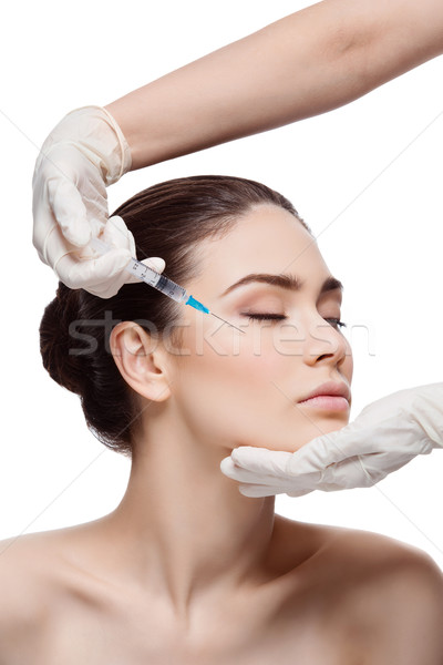 Nő kollagén injekció gyönyörű fiatal nő szépség Stock fotó © svetography