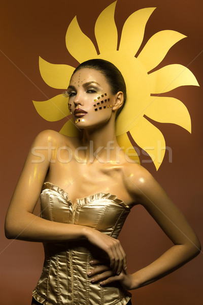 Belle soleil fille jeune femme Creative lumineuses [[stock_photo]] © svetography