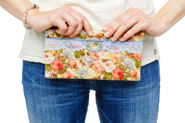 beautiful scrapbooking folder in woman hand Stock photo © svetography