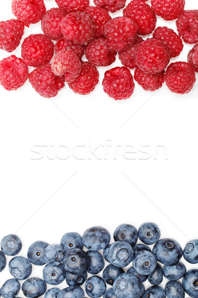 blueberry and raspberry berries isolated on white background Stock photo © svetography