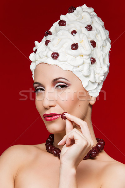 Gourmet beauty with marshmallow and cherry Stock photo © svetography