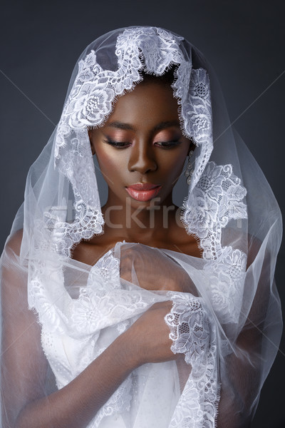 Belle africaine fille voile chapeau jeunes [[stock_photo]] © svetography