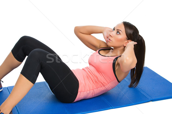 Femeie frumoasa sportiv exercita frumos tineri Imagine de stoc © svetography