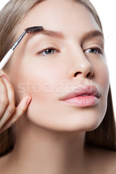 Frau Augenbrauen Form schöne Frau Gesicht Schönheit Stock foto © svetography